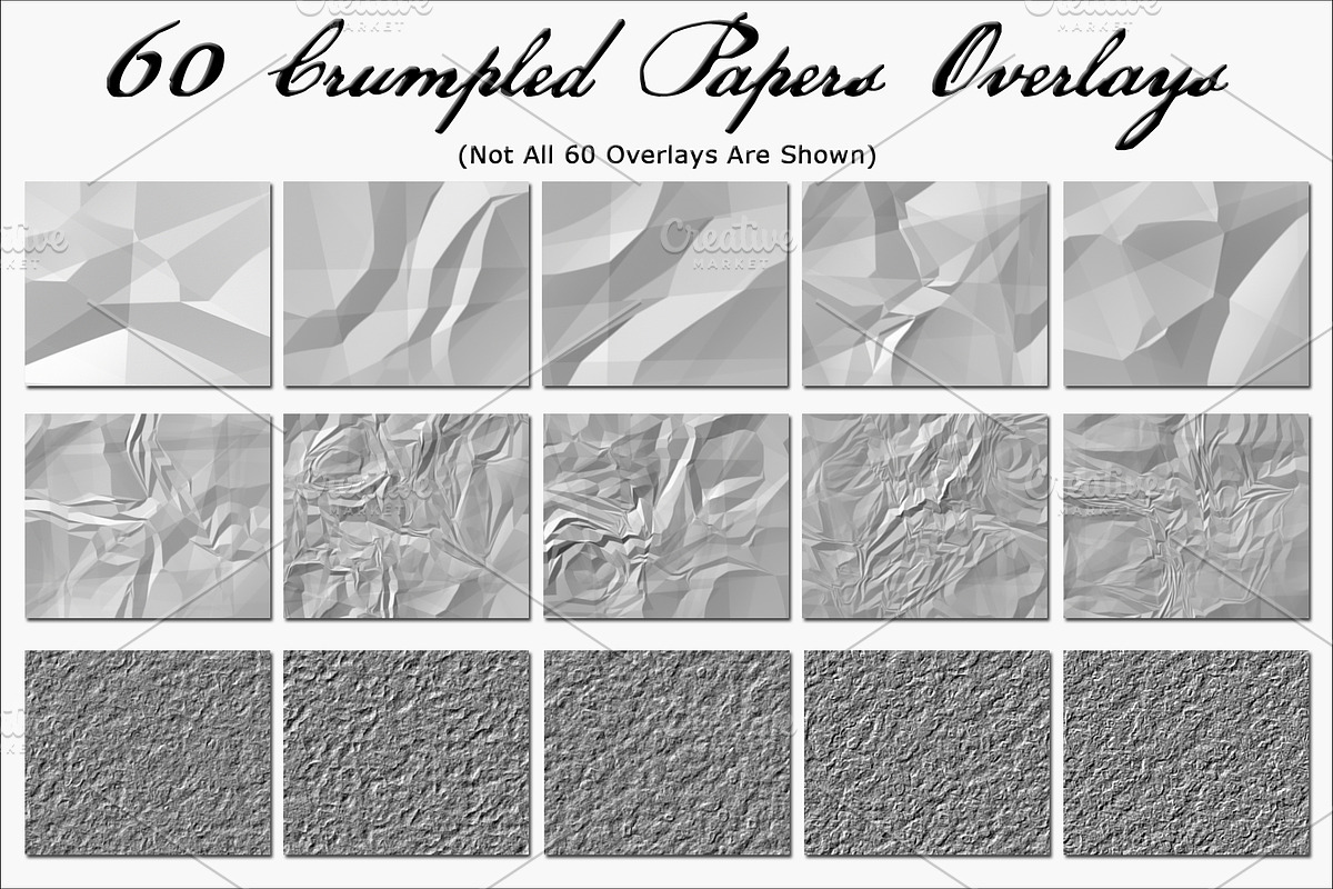 Crumpled Papers Overlays, a Texture Graphic by MarieMcKennaDesigns (Photo 2 of 4)