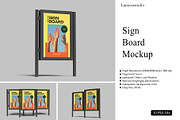 Sign Board Mockup, a Design Template by lamorastudio (Thumbnail 1 of 11)