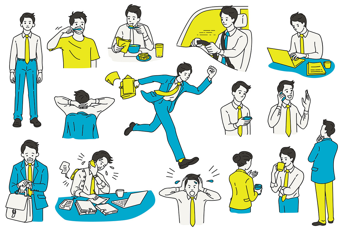 Businessman Vector at work, a Graphic by Smiley Creative (Photo 2 of 4)