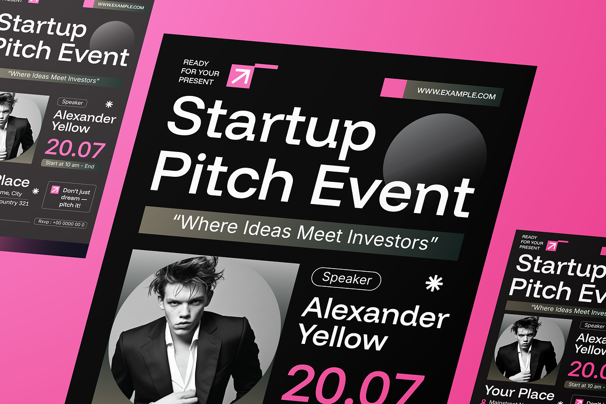 Startup Pitch Event Flyer Set, a Flyer Template by Annora Studio (Photo 3 of 6)