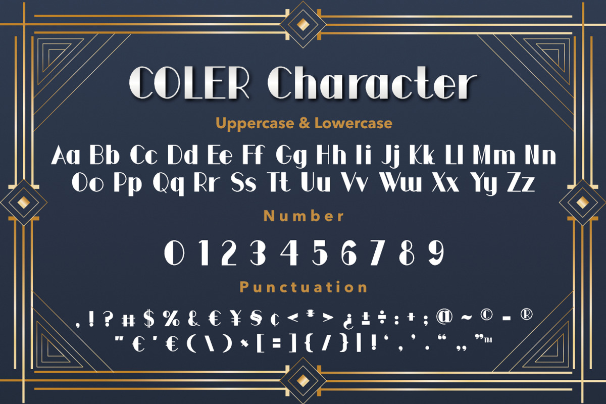 Coler Art Deco Font, a Sans Serif Font by Bayuktx (Photo 9 of 10)