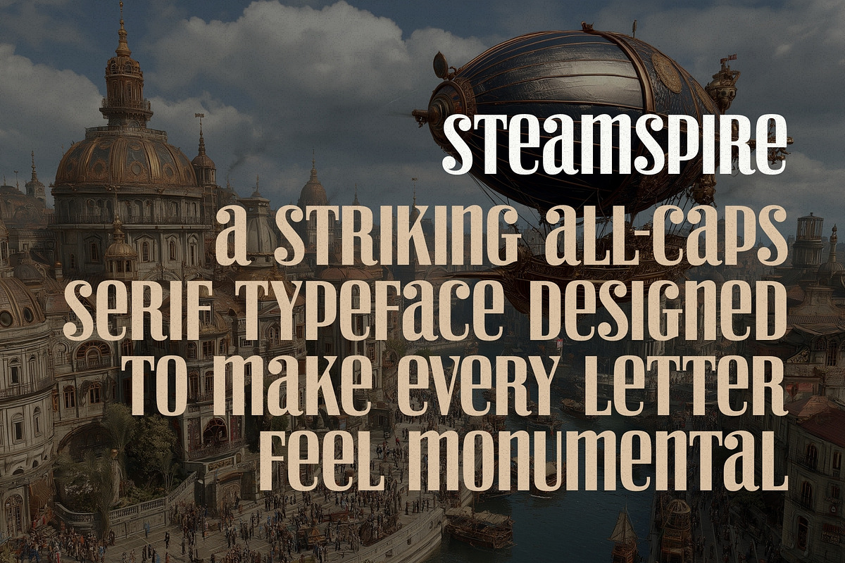Steamspire - Steampunk Font, a Serif Font by HipFonts (Photo 2 of 9)