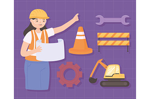 female engineer worker, a Person Illustration by studiogstock