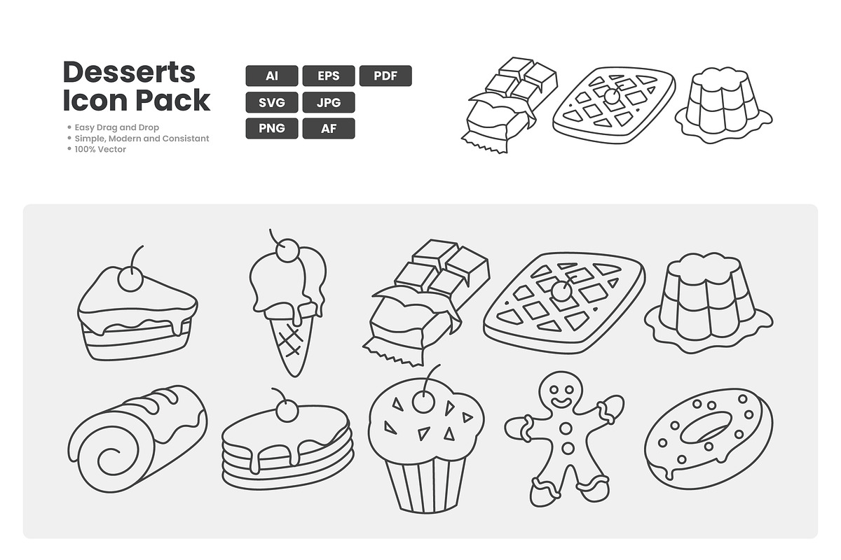 Desserts Icon Pack, a Duotone Icon by erifqizeicon (Photo 2 of 3)