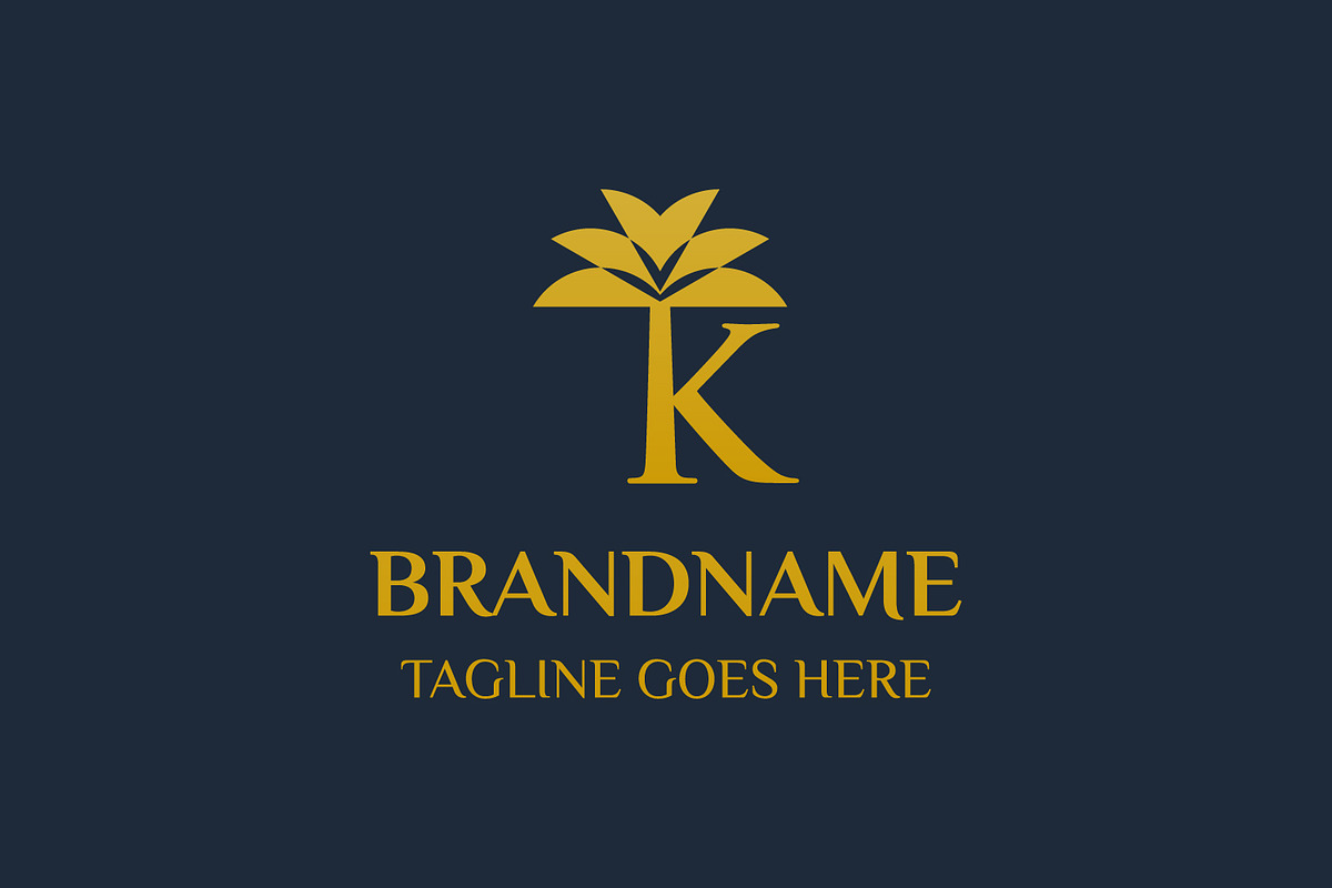 Letter K Palm Tree Luxury Logo, a Branding & Logo Template by Pray Art Design Studio
