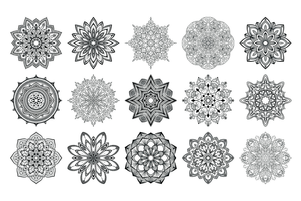 Mandalas big bundle design elements, a Pattern Graphic by Tierre3012 (Photo 3 of 21)
