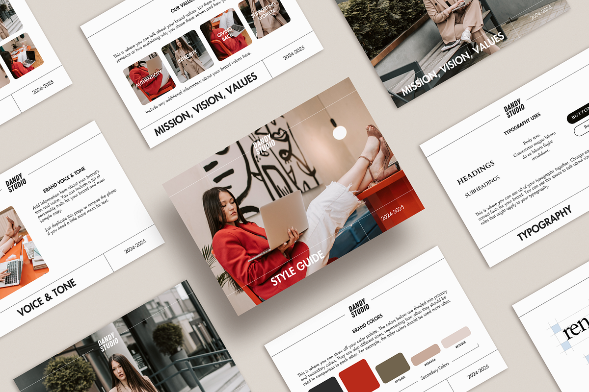 Brand Style Guide Template for Canva, a Branding & Logo Template by Dandy Studio (Photo 2 of 6)