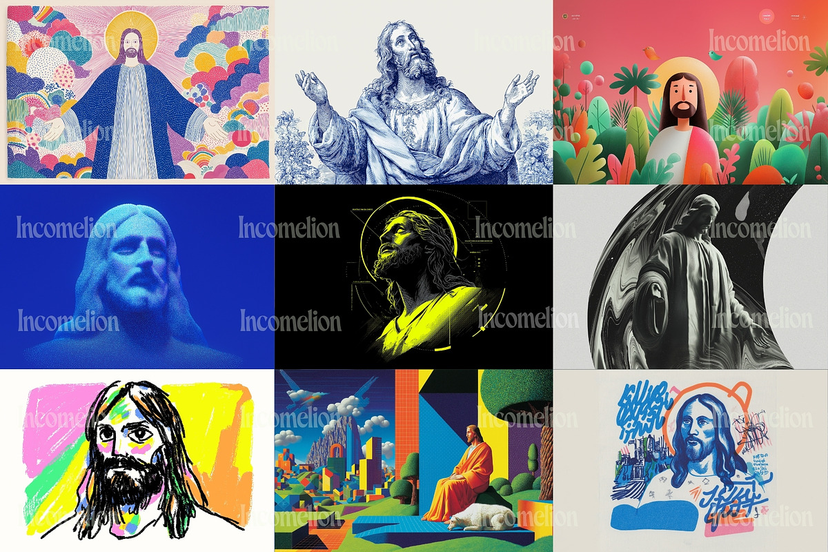 200 Jesus Christ Illustrations, a Person Illustration by Incomelion (Photo 8 of 20)