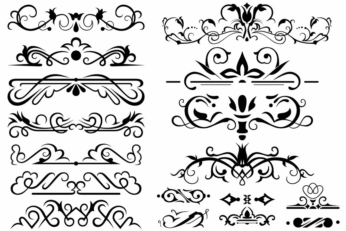 Vector set ornaments 8, a Pattern Graphic by LineworkStock