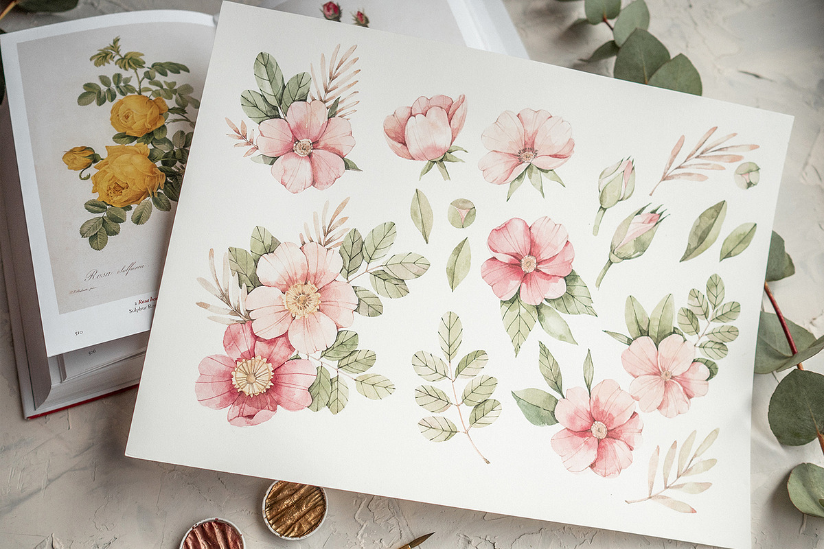 Sale Pink Floral. Watercolor flowers, a Decorative Illustration by Kate Macate (Photo 6 of 11)