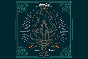 Thin Line Lobster Label