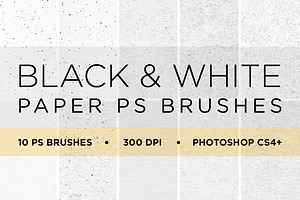 10 Black & White Paper PS Brushes