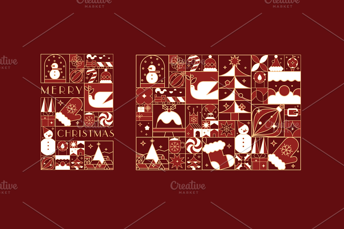 Mosaic Christmas Icon Collection, a Seasonal Illustration by Anna (Photo 4 of 12)