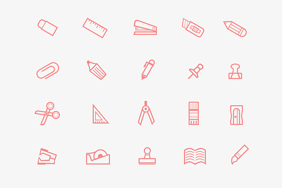 20 Stationary Icons preview 4