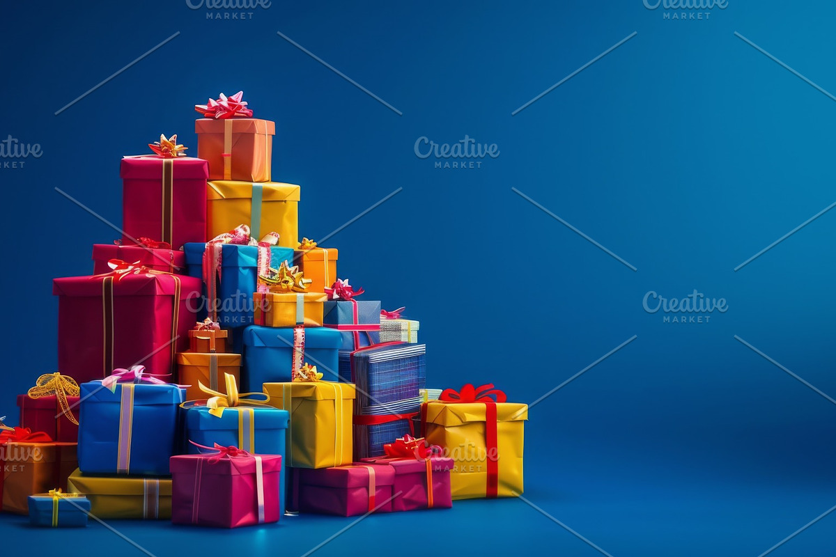 86 Gift boxes with ribbons and bows, a Holiday Photo by Handmadefont (Photo 26 of 90)
