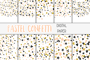 pastel confetti digital paper
