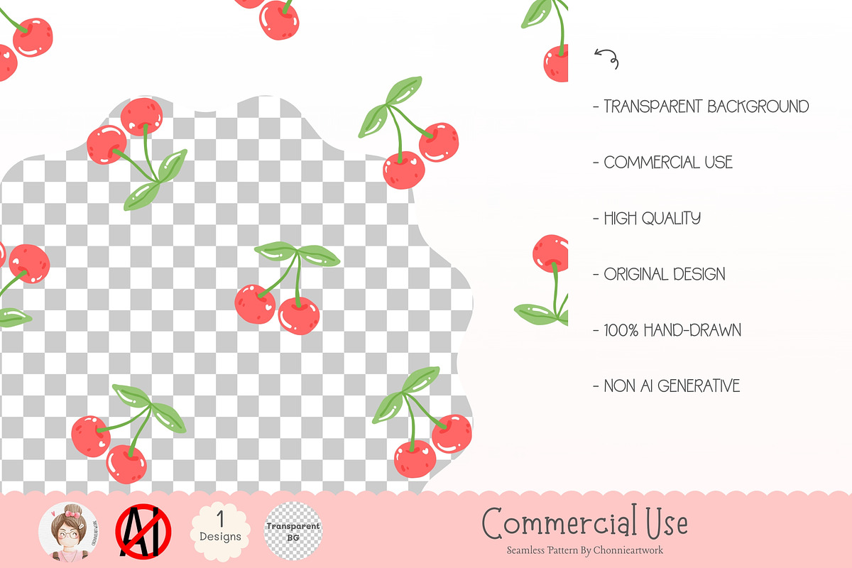 Cherry Seamless Pattern PNG, a Pattern Graphic by Chonnieartwork (Photo 4 of 5)