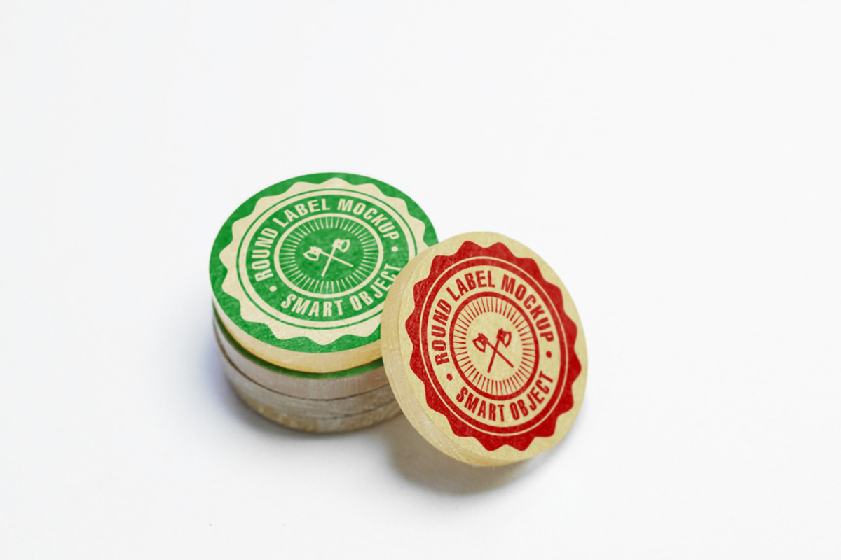 Coaster Round Label Mockup, a Mockup by resumetemplathttps://d3es (Photo 4 of 5)