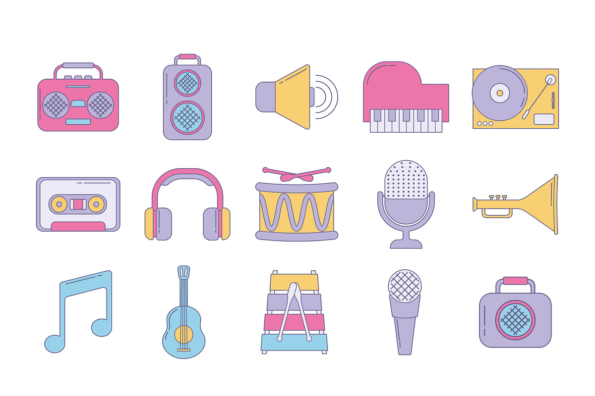 Music Elements Illustration Set
