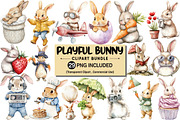 Cute Bunny Clipart Bundle, an Illustration by Pixels.Craft (Thumbnail 1 of 7)