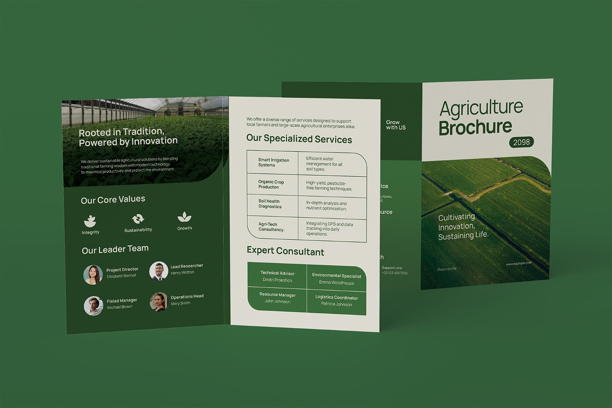 Agriculture Bifold Brochure, a Brochure Template by graphicook (Photo 2 of 3)