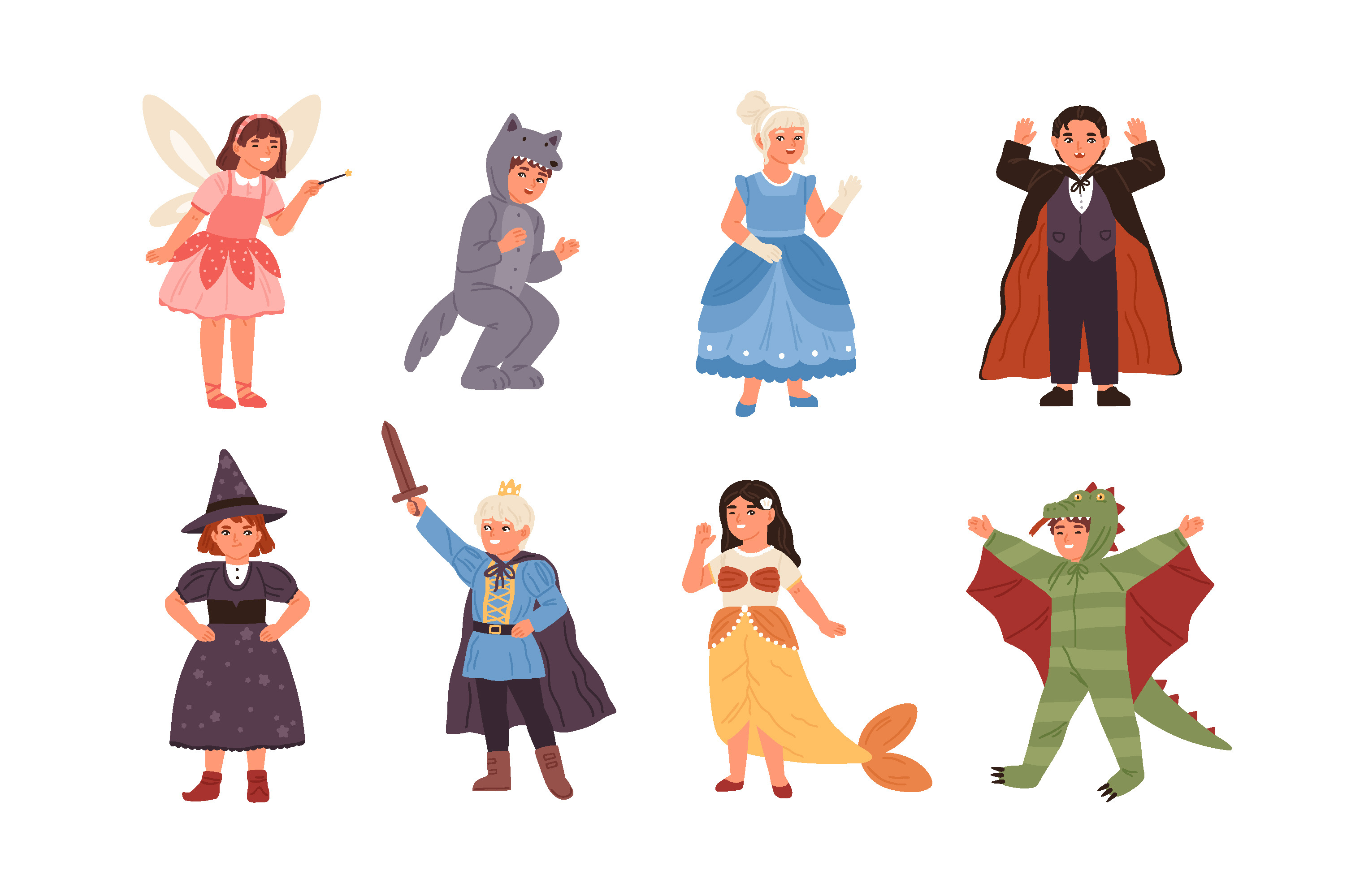 Kids In Fairy Tale Costumes Set by Good Studio  Creative Market