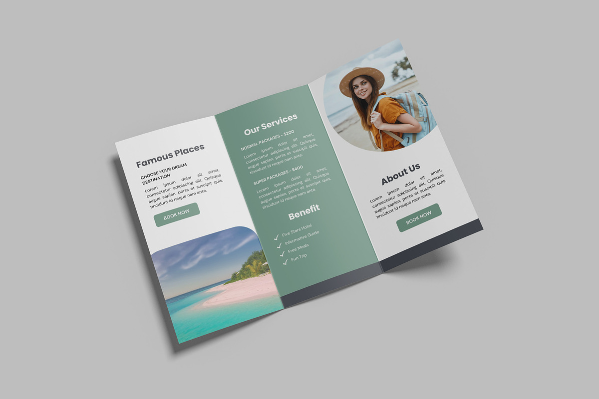 Trifold Brochure Mockup, a Brochure Template by graphictime (Photo 2 of 11)