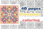 40 mandalas coloring pages, a Print Template by Thursdaypaper (Thumbnail 1 of 3)