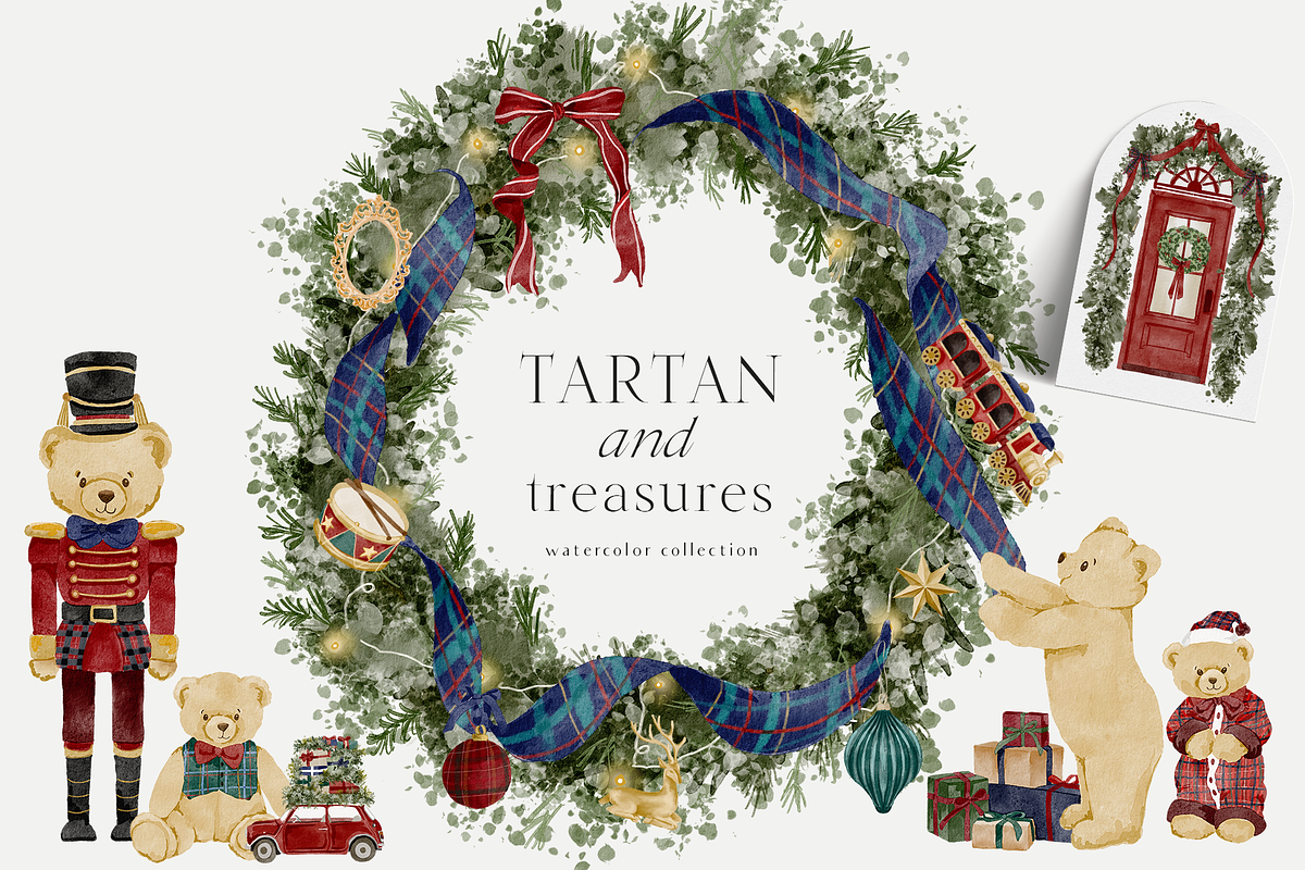 Christmas holiday graphics bows, an Object Graphic by Grace Noboa Illustrations (Photo 1 of 15)