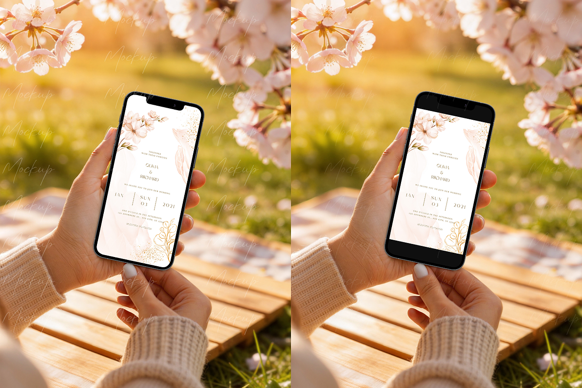 Spring Cherry Blossom Phone Mockup, a Product Mockup by TatiMockup (Photo 3 of 3)
