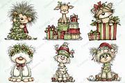 Whimsical Christmas Fluffy Animals, an Illustration by Creative Art (Thumbnail 3 of 10)