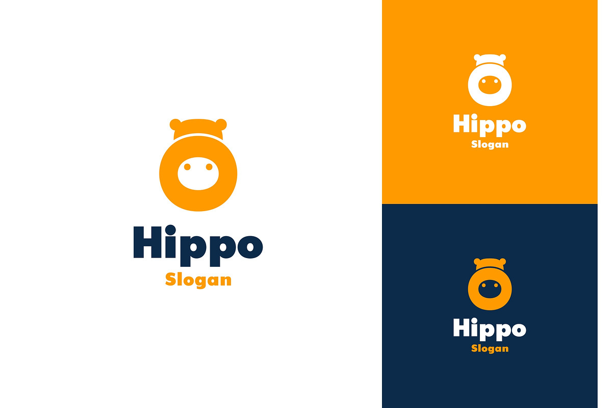 Cute Hippo Head Simple Logo, a Branding & Logo Template by ika trisiana (Photo 1 of 2)