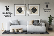 16 Abstract Sun and Mountain Prints, a Background Graphic by C Design Studio (Thumbnail 1 of 9)