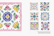 floral folk art motif clipart set, a Decorative Illustration by Patishop Art (Thumbnail 2 of 6)