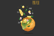 Pani Puri. Vector illustration, a Food Illustration by AKOMIX (Thumbnail 1 of 2)