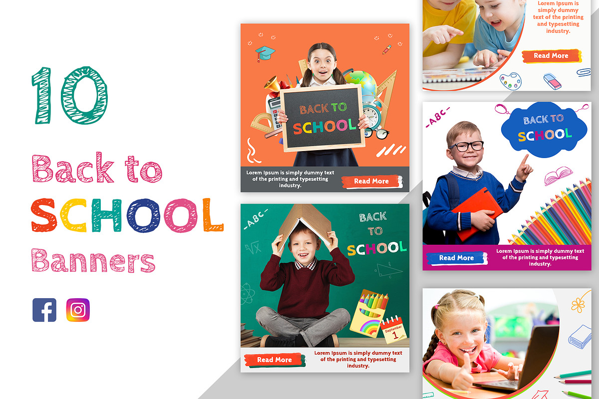 10 Back To School Banners, a Social Media Template by Nisha Droch (Photo 1 of 3)