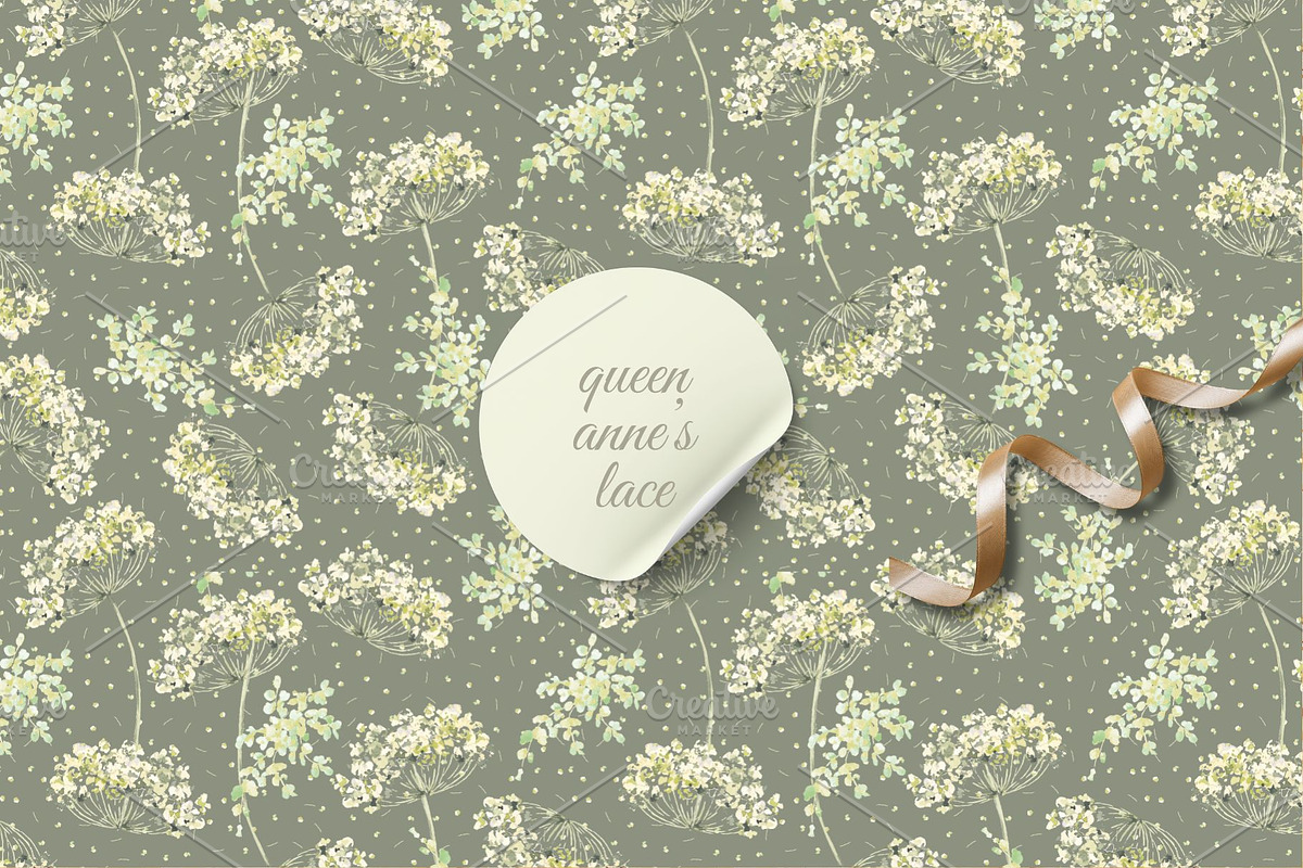 QUEEN ANNE'S LACE - Seamless Pattern, a Pattern Graphic by Debby Blooms (Photo 1 of 5)