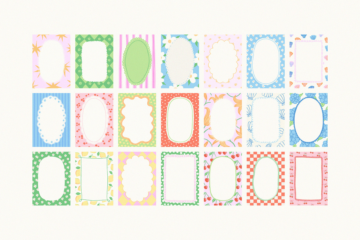 Naive Hand Drawn Frames & Background, an Object Graphic by Leila Divine (Photo 5 of 16)