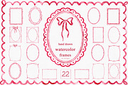 Bow Watercolor Red Frames, a Background Graphic by Solo Art Original (Thumbnail 1 of 9)