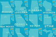 Maps of All 50 United States, a Person Illustration by retrorocket (Thumbnail 4 of 8)