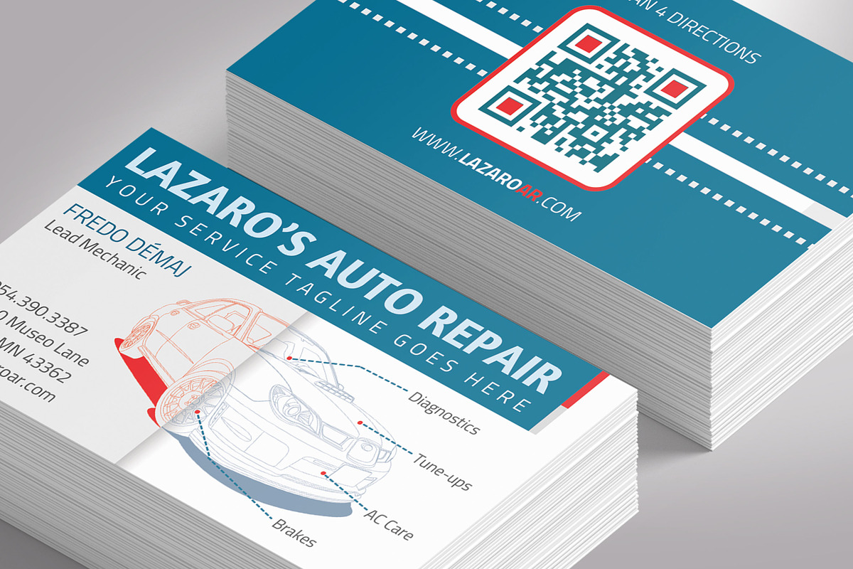Auto Repair Shop Business Card, a Business Card Template by Godserv Designs (Photo 10 of 11)