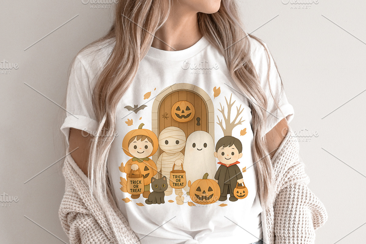 Cute Halloween Clipart PNG Set., a Decorative Illustration by kaisorn (Photo 9 of 9)