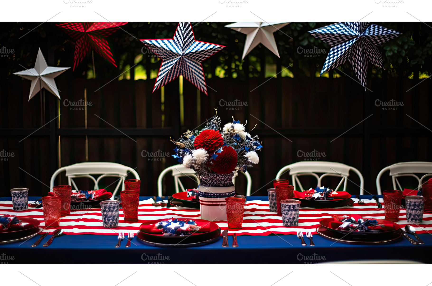 july stars and strips background ai, a Holiday Photo by pikepicture