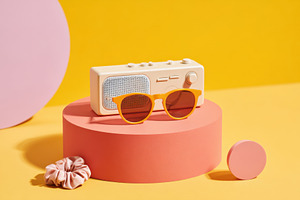 Stylish summer accessories on colorful backdrop, a Beauty & Fashion Photo by AlyaAnd
