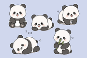 Panda Bear Set Collection, an Animal Illustration by Artpon Illustration (Thumbnail 1 of 3)