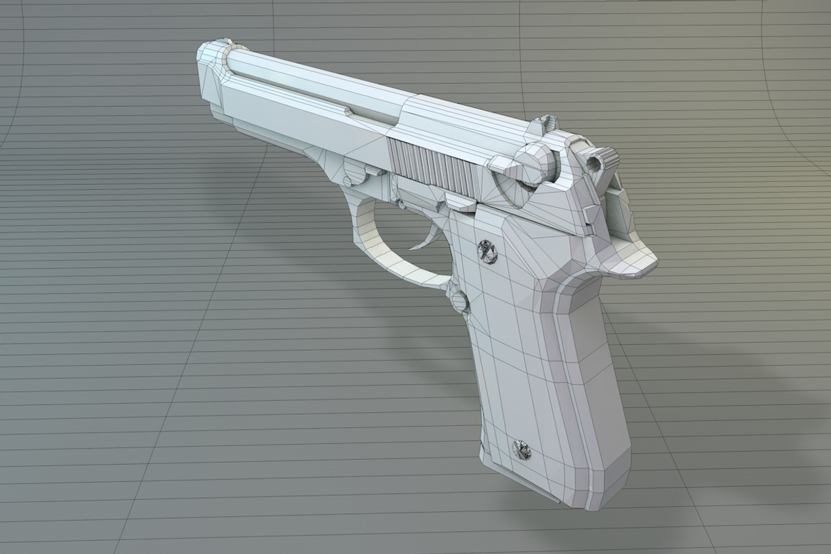 Low Poly Beretta M9, an Object 3D Model by CreativeeArt (Photo 6 of 9)