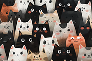 Adorable Cats Cartoon Pattern, a Pattern Graphic by Printable Treasure (Thumbnail 3 of 7)