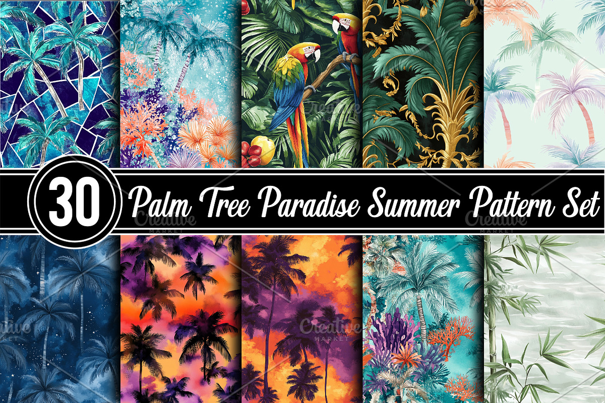 Palm Tree Paradise Summer Pattern, a Background Photo by RobertsArt (Photo 1 of 5)