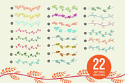 Leaf pattern brushes | illustrator, a Brush Add-On by Super Hello (Thumbnail 2 of 6)