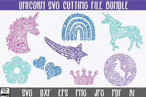 Unicorn Mandala SVG Bundle